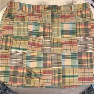 Ann Taylor Loft plaid "quilted" lined skirt